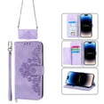thumbnail image 2 of Nalacover Case for iPhone 13 Pro, PU Leather Wallet Phone Crossbody Flip Case with Credit Card Holder and Shoulder Wrist Strap Magnetic Stand Shockproof Cover For iPhone 13 Pro, Purple, 2 of 16