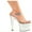 Clear/Silver, variant on Ellie Shoes E-821-Coco 8" Heel Womans Sandal. 11 / Clear