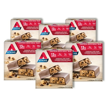 - Atkins Chocolate Chip Cookie Dough Bar, 2.1oz, 30 Ct (Meal Replacement)