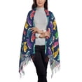thumbnail image 3 of Cauagu Colorful Carp Streamer 1 Print Women Wrap Shawl tassels Scarves Retro Scarf 77.6"X28.3", 3 of 8
