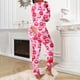 thumbnail image 4 of Pntutb Mujer Abotonado Funcional Abotonado Solapa Adultos Amor Estampado Mono Pntutb Pntutb-8092, 4 of 6