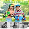 MOVTOTOP Kids Skateboard Kit Outdoor Skateboard Set with Protective Gears for Boy Girl (Green)