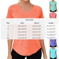 thumbnail image 3 of Moxiu Workout Women Tops Short Sleeve V-Neck Exercise T-Shirt Summer Quick Dry Curvy Hem Yoga Gym Sport Athletic Top Light Blue,XXL, 3 of 8