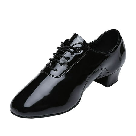 

ILJNDTGBE Mens Leather Dress Shoes Comfort Business Casual Oxford Dance Shoes Dance Hall Latin Dance Shoes