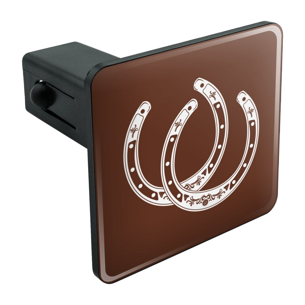 Horseshoe Lucky Double Cowboy Brown Tow Trailer Hitch Cover Plug Insert