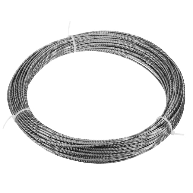 Unique Bargains 3/32" (2.5mm) 98ft (30M) 304 Stainless Steel Cable Wire Rope 7 x 7 Strands