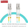 thumbnail image 4 of OM3 Multimode Fiber LC to LC, 1m (5Pack) OM3 LC to LC Fiber Patch Cable, Fiber Optic Patch Cable Duplex 10G LSZH, ð™ð™–ð™¢ð™—ð™¤ð˜¾ð™–ð™—ð™¡ð™šð™¨, 4 of 4