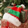 thumbnail image 3 of JYYYBF Santa Hats for Adults Kids Fluffy Velvet Christmas Elf Hat with Fur Trim Holiday Party Supplies for New Year's Day, 3 of 8
