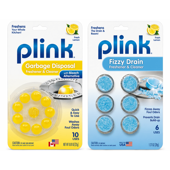 Plink Garbage Disposal Cleaner 10 Use and Fizzy Drain Cleaner 6 Use Kit