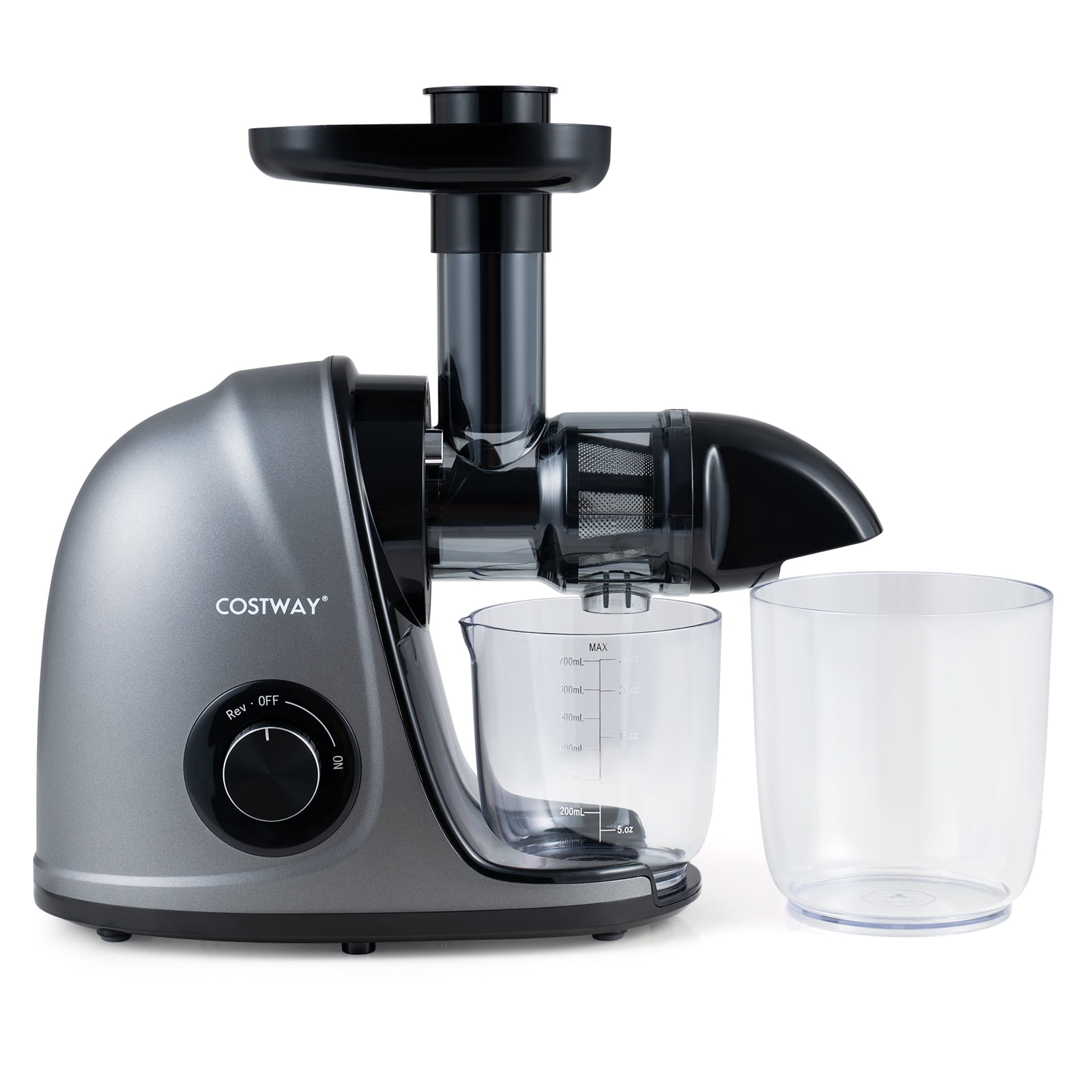 Costway Cold Press Juicer Machine, 95% High Yield Slow Masticating Juicer with 2-Speed Modes