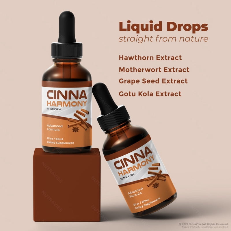 (3 Pack) Cinna Harmony Drops – Daily Liquid Formula with a Clean, Natural Blend to Support Natural Flow, Balanced Levels & Healthy Circulation | Convenient for Consistent Use (90 Servings)