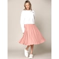 thumbnail image 3 of Made by Johnny Women's High Elastic Waist Pleated Mid A-Line Swing Skirt S PINK, 3 of 6