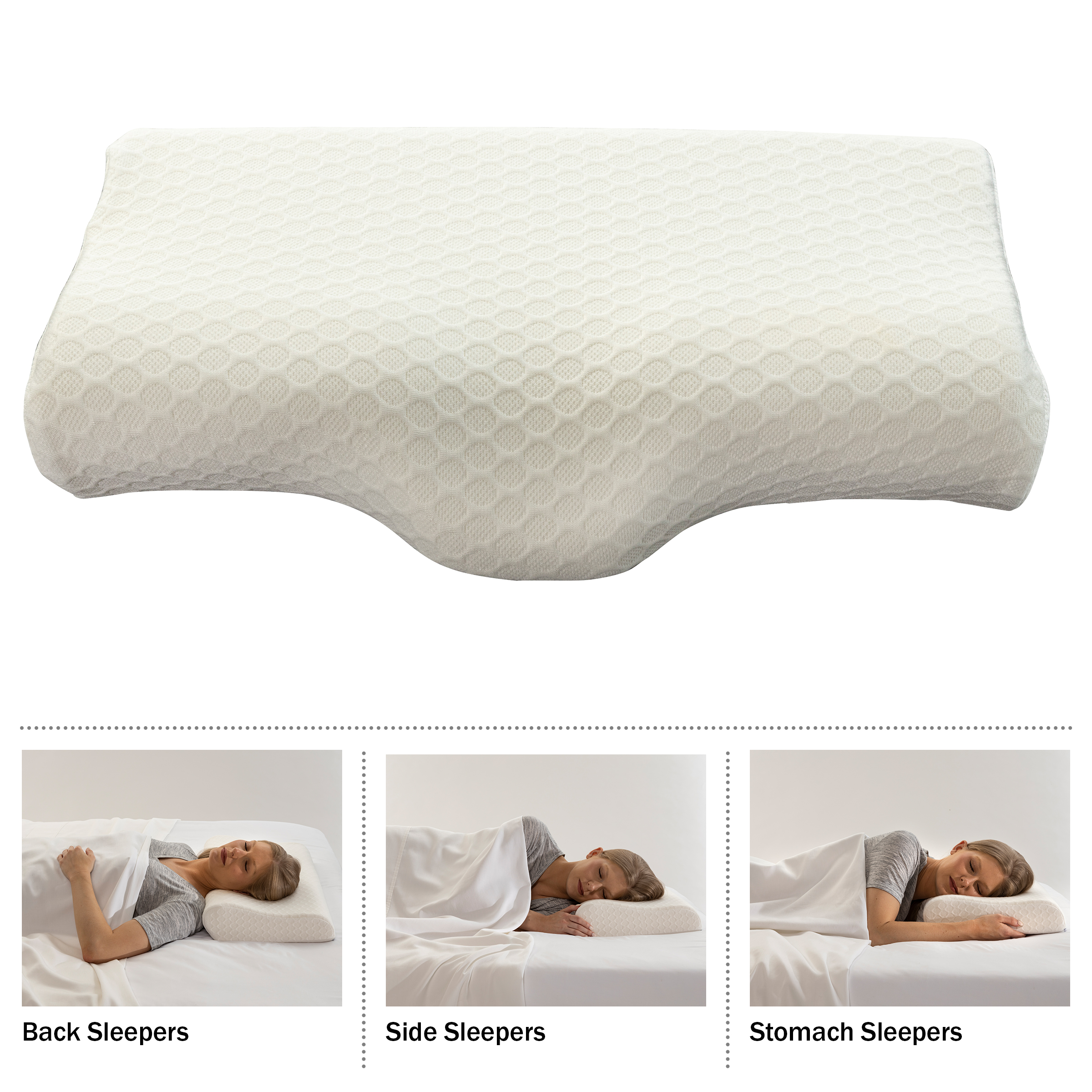 Home-Complete Memory Foam Neck Pillow for Side, Back, and Stomach Sleepers