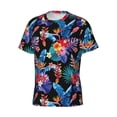 thumbnail image 5 of Vsdgher Tropical Palm Leaves Print Men's Dry Fit Mesh Athletic Shirts Moisture Wicking Tennis T-Shirt Tops, 5 of 9