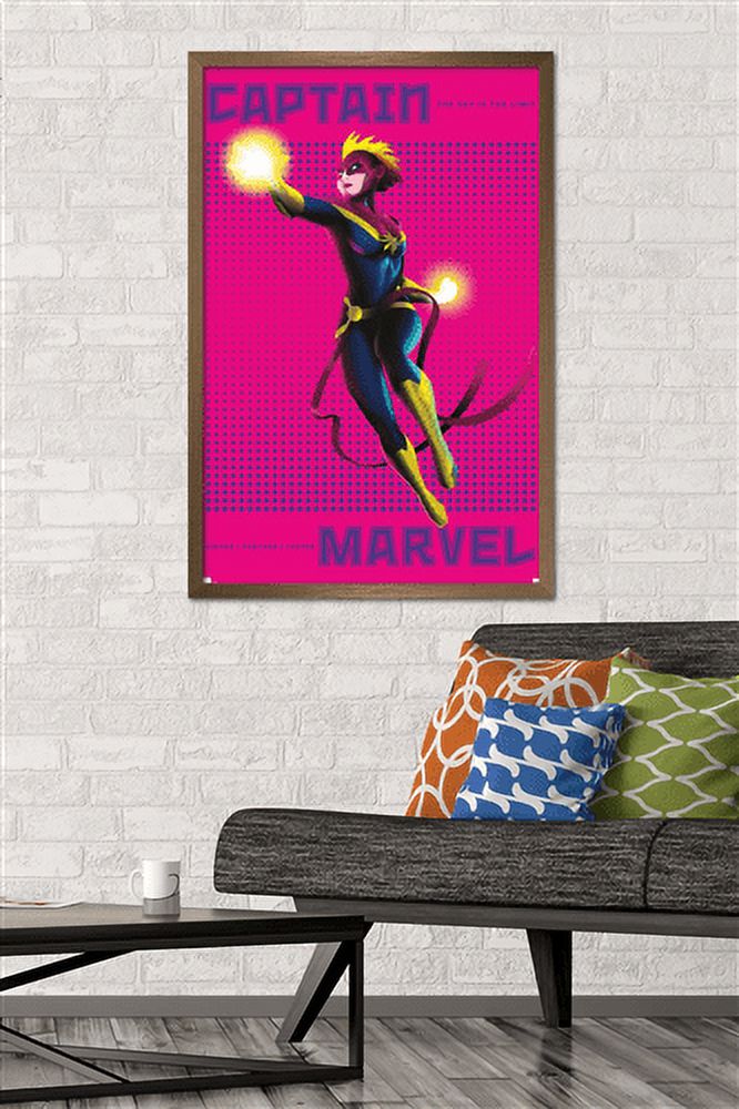 Marvel Shape of a Hero - Captain Marvel Wall Poster, 22.375" x 34", Framed