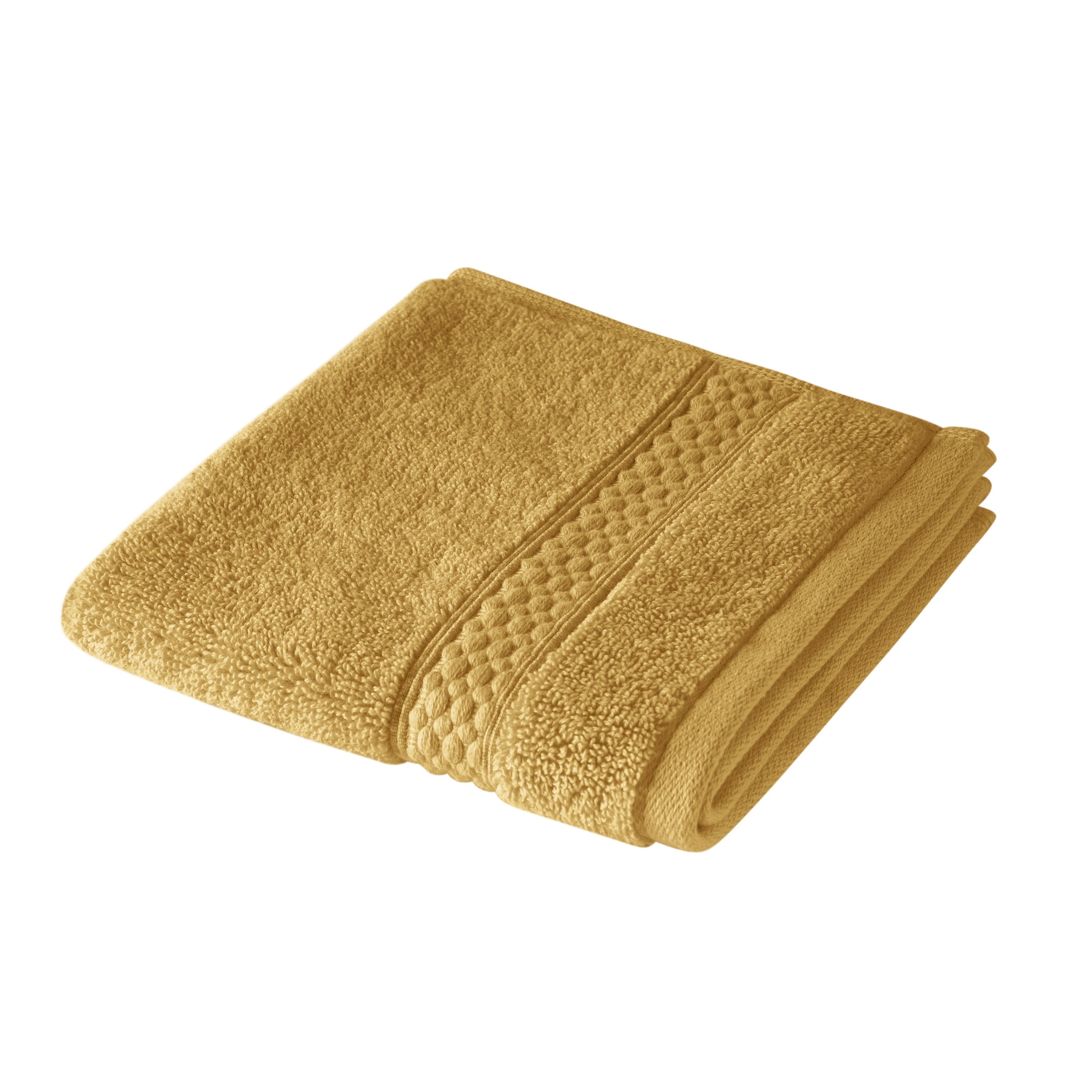 Beautiful by Drew Barrymore Dobby Washcloth, Soft 100% Cotton, Amber Yellow