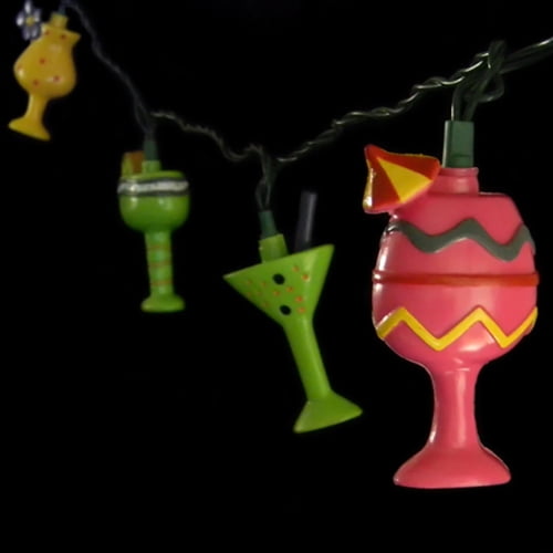 Novelty String Lights String Lights 10 Cocktail Glasses Outdoor 11 ft