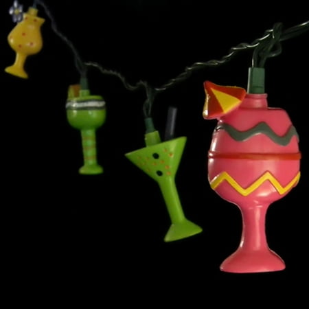 Novelty String Lights String Lights 10 Cocktail Glasses Outdoor 11 ft. Plug-In - Walmart.com