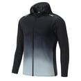 thumbnail image 4 of DPTALR Men's Gradient Color Long Sleeve Hooded Zip Up Cardigan Sports Fitness Cycling Top,Gray,Big and Tall Men S, 4 of 8
