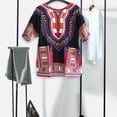 thumbnail image 4 of Camisa dashiki africana,vestidos africanos mujeres hombres camisa africana ropa,Camisa Dashiki africana de color brillante,Ropa con estampados africanos Camisas clásicas Tops,Camiseta, 4 of 8