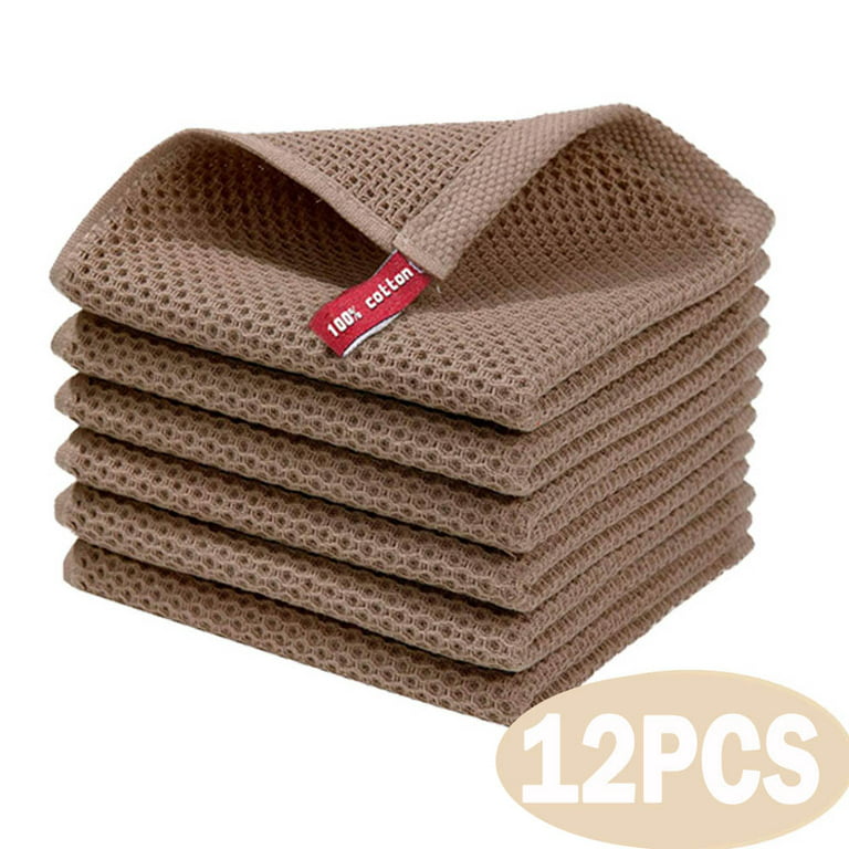 Soft Kitchen Dish Cloths,12 Pack Waffle Weave Dish Towels for