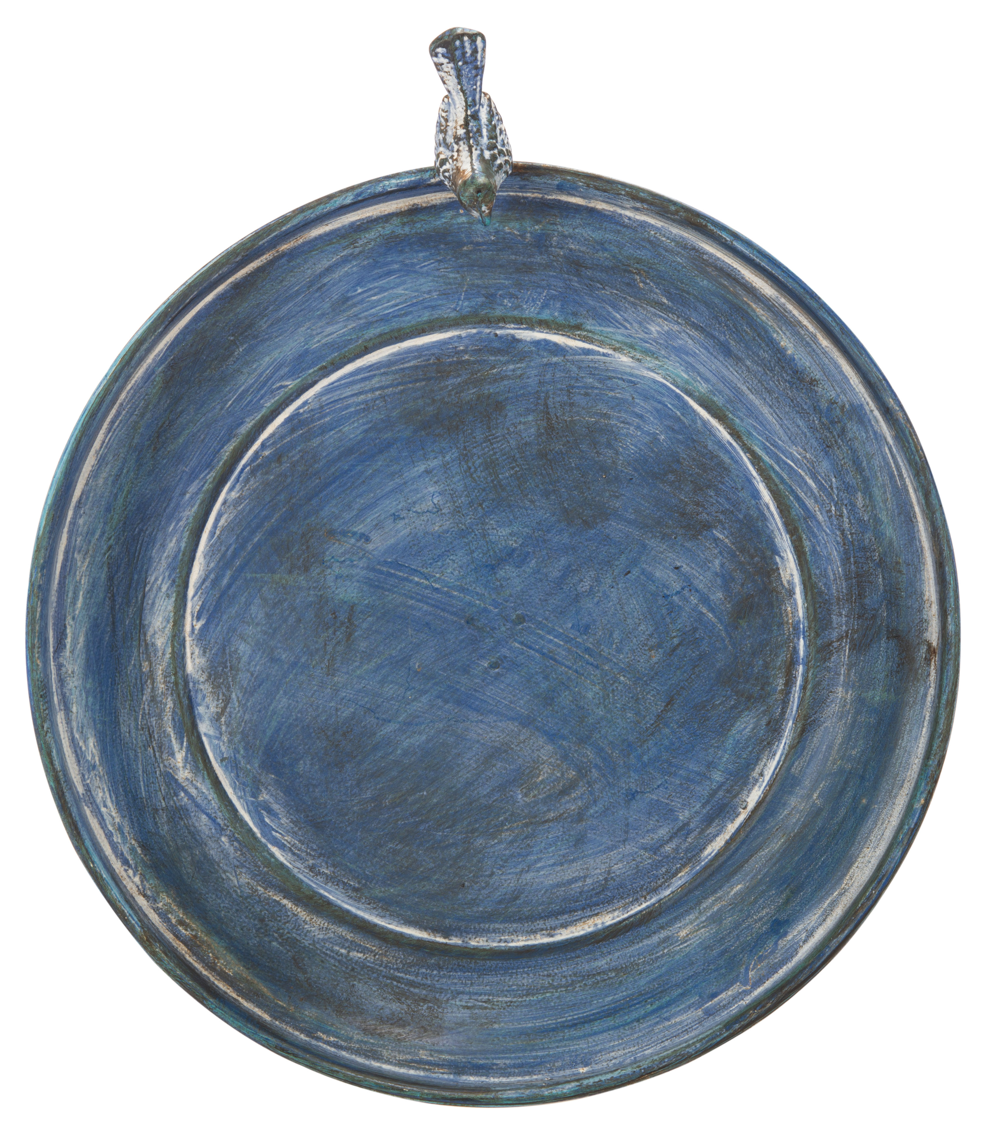 SAFAVIEH Ashlan Solid Rustic Outdoor Patio Bird Bath, Antique Blue