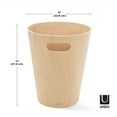 thumbnail image 3 of Umbra 2 gal Woodrow Wood Open Top Bathroom, Bedroom, Office Trash Can, Natural, 3 of 15