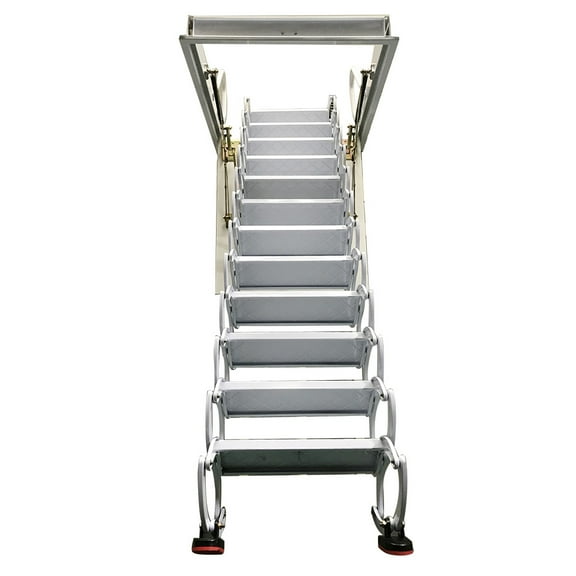 Telescopic Folding Ladder 3M All-White Hidden Carbon Steel Material Household