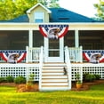 thumbnail image 4 of Qocolhg 1.5x3Ft American Bunting Flag 4th of July Stars Bunting Banner Patriotic Decorations Pleated Half Fan Flags Decor Outdoor Outside Porch Garden Window Independence Memorial Veterans Day, 4 of 5