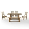 thumbnail image 4 of Crosley Furniture Joanna 6-Piece Modern Wood Dining Set in Rustic Brown/Cream, 4 of 16