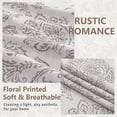 thumbnail image 3 of OVZME Farmhouse Floral Print Extra Long Curtain Pairs 120 Inches Long, Light Filtering Faux Linen Drapes for Large Windows Living Room Bedroom, Each 50Wx120L, 10FT, Grey, 3 of 9