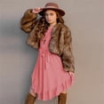 thumbnail image 3 of XASZHN Robe Vintage pour Petites Filles, Unie, Manches Courtes, Volants, Évasée, Rétro Rockabilly, Robes de Fête, Vêtements, Rose, 7-8 Ans, 3 of 7