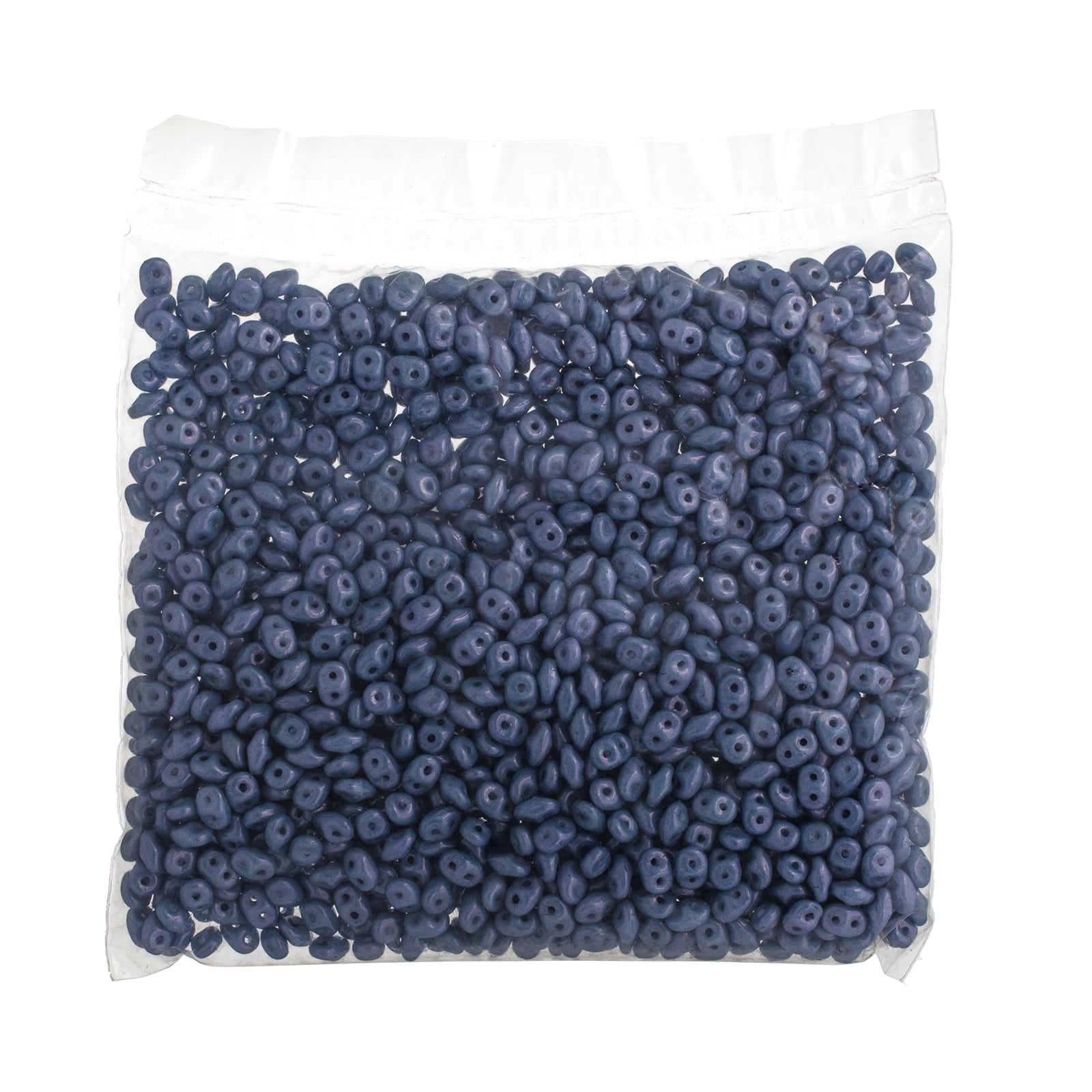 John Bead 100g Czech Glass Superduo 2-Hole Beads 2.5x5mm Chalk Blue Luster