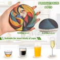 thumbnail image 3 of Haosy Set of 6 Drink Woven Coaster with Holder Heat Resistant Non-Slip Bar Coasters 4 Inches Colorful Abstract Woman Paint, 3 of 7