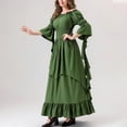 thumbnail image 5 of SWSMCLT Women's Acting Renaissance Dresses Bunched Chic Classic Ankle Elbow Sleeve Halloween Sundress Medieval Boho Dress Green Small-Medium, 5 of 5