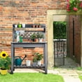 thumbnail image 4 of SmileMart Wooden Garden Potting Bench with Sliding Tabletop, Gray, 4 of 9