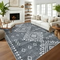 thumbnail image 2 of Hasoo Large Indoor Area Rugs 10' x 13' Rug for Living Room Washable Modern Rhomboid Carpet, Gray, 2 of 7