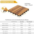thumbnail image 5 of 10 Pack Deck Tiles Interlocking Solid Wood Outdoor Flooring Waterproof 12"X12" for Patio Porch Garden Balcony Poolside-6 Slats, 5 of 6