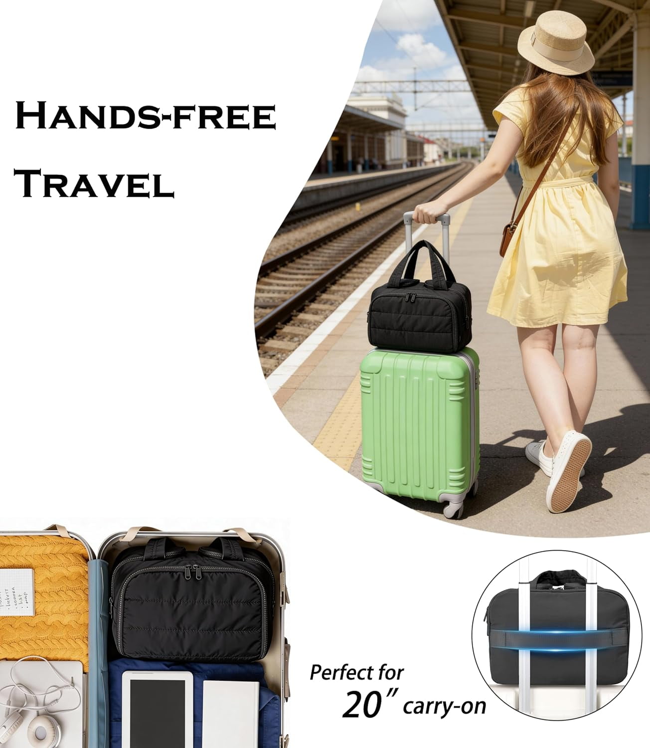 Cloud Carry Bag,Travel Toiletry Bag for Women, Large Puffy Cosmetic Bag with Wet-Dry Separation and Multiple Pockets for Organized Essentials