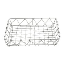 HUBERT Square Tapered Silver Steel Basket - 11 3/4"L x 11 3/4"W x 2"H