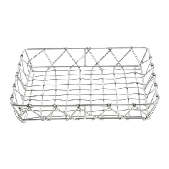 HUBERT Square Tapered Silver Steel Basket - 11 3/4"L x 11 3/4"W x 2"H