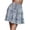 Light blue, variant on Women's Tennis Skirts Summer High Waist Ruffled Summer Print Floral Skirt Women Casual Beach Bohemian Short Style Blue XXL