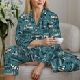 thumbnail image 6 of Yiaed Modern Excavator Print Pajamas Women's Long Sleeve Sleepwear Soft Button Down Loungewear Pjs Lounge Set Nightwear Womens Pajama Pants-X-Large, 6 of 7