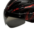 thumbnail image 4 of Adjustable Adult Mountain Road Bike Riding Head Protector Crash Hat with Removable s Visor Black Red, 4 of 8