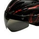 thumbnail image 4 of Casco de Hombres Mujeres de carretera de montaña Casco de con gafas Gafas Negro rojo, 4 of 9