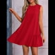thumbnail image 3 of Vestido Tipo Chaleco Sin Mangas con Cuello Redondo en Color Liso, Rojo, Talla S, 3 of 6