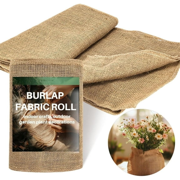Tutuviw Burlap Fabric Tree Wrap Roll,13ft Gardening Natural Burlap Fabric Roll, Weed Barrier Burlap,Burlap Jute Fabric Blanket for Wedding Farmhouse Table Center Party Décor (20" Wide)