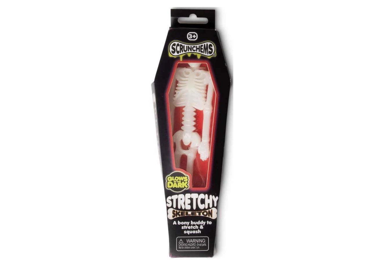 Scrunchems Squishy Halloween Glow in the Dark Eyeball, Skull, and Stretchy Skeleton 3 Piece