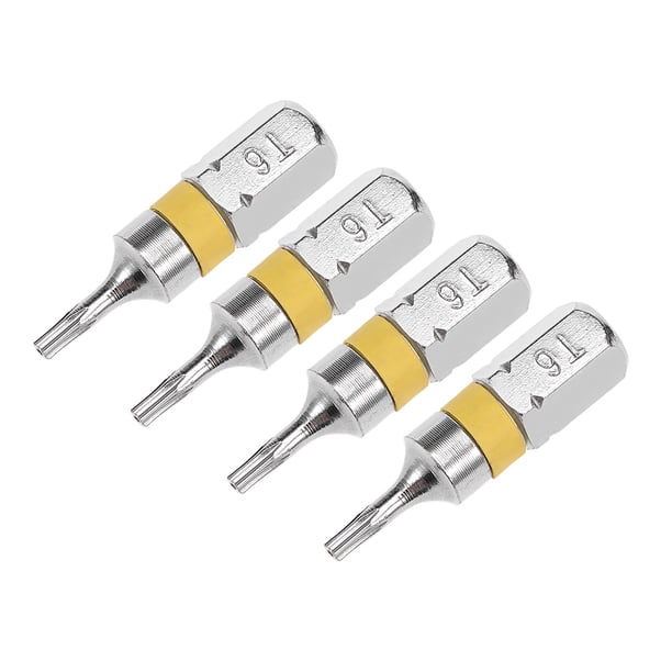 4 piezas de 25 mm 1/4" Vástago Hexagonal Puntas de Destornillador Torx de Seguridad T6 Acero Aleado S2
