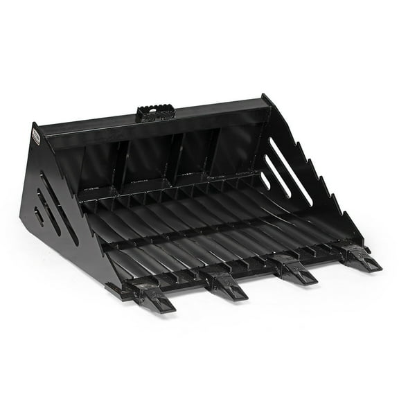 Titan Attachments Mini Skid Steer 3.5FT Skeleton Rock Bucket with Bolt-On Teeth, Toro Style Mounting System, Reinforced Side Cutters